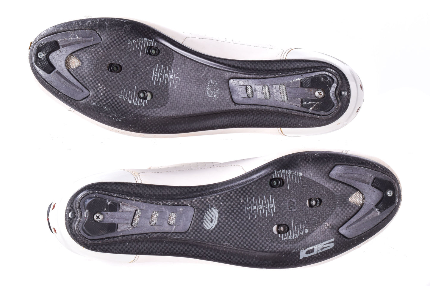 USED Sidi Shot 2 Road Cycling Shoes 46EU 11.2US White 3-Bolt