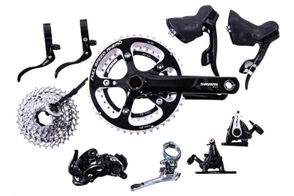 USED SRAM Force 2x10 Road/Gravel Disc Brake Groupset (Crankset, Shifter/Brake Lever, FD, GX RD, Cassette, FM Disc Brake Calipers (F&R))