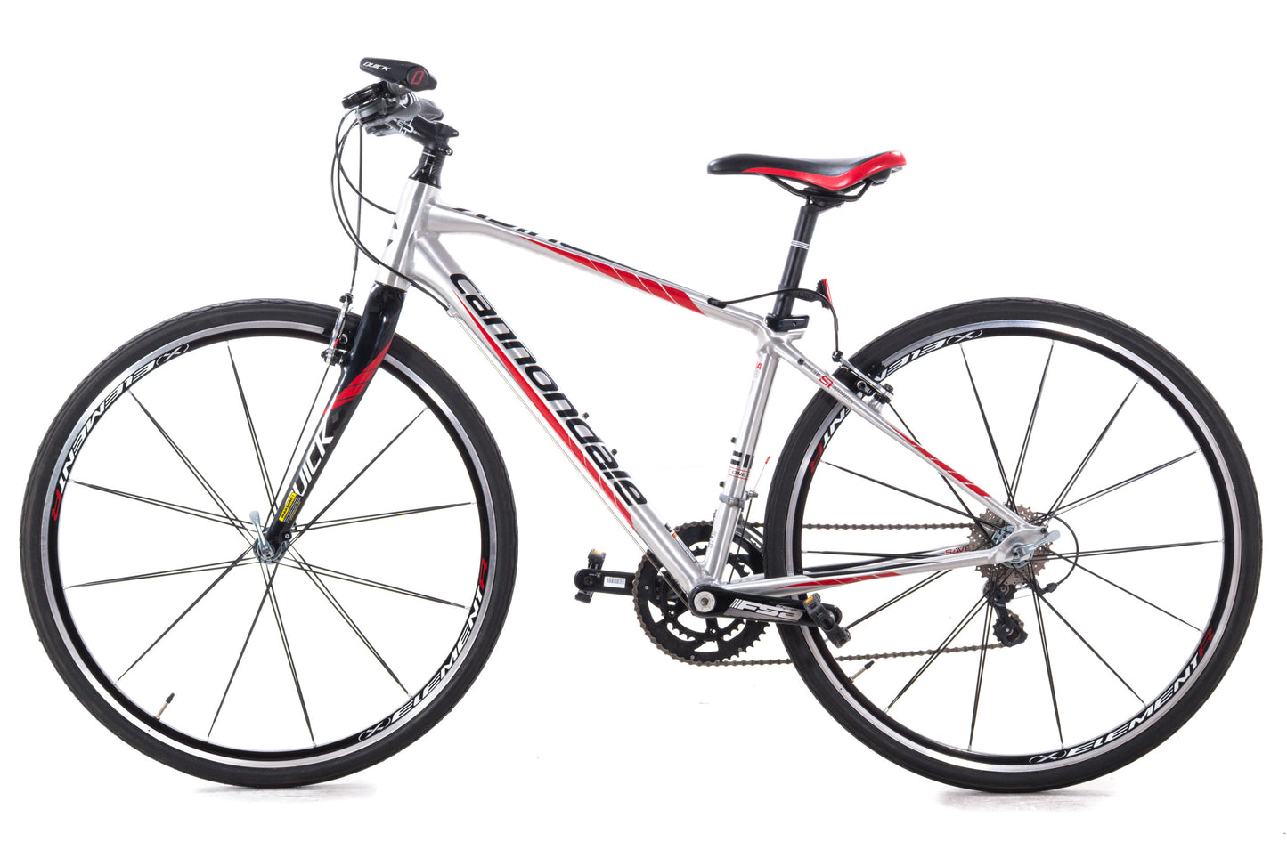 USED Cannondale Quick One Medium Hybrid Flat Bar Road Road Bike Shimano 2x10 speed Aluminum/Carbon Silver