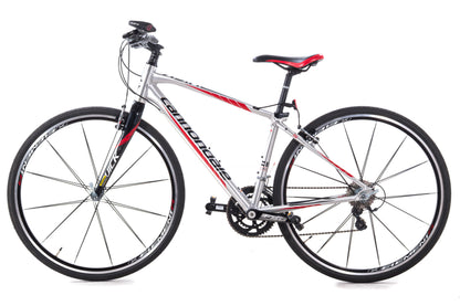 USED Cannondale Quick One Medium Hybrid Flat Bar Road Road Bike Shimano 2x10 speed Aluminum/Carbon Silver