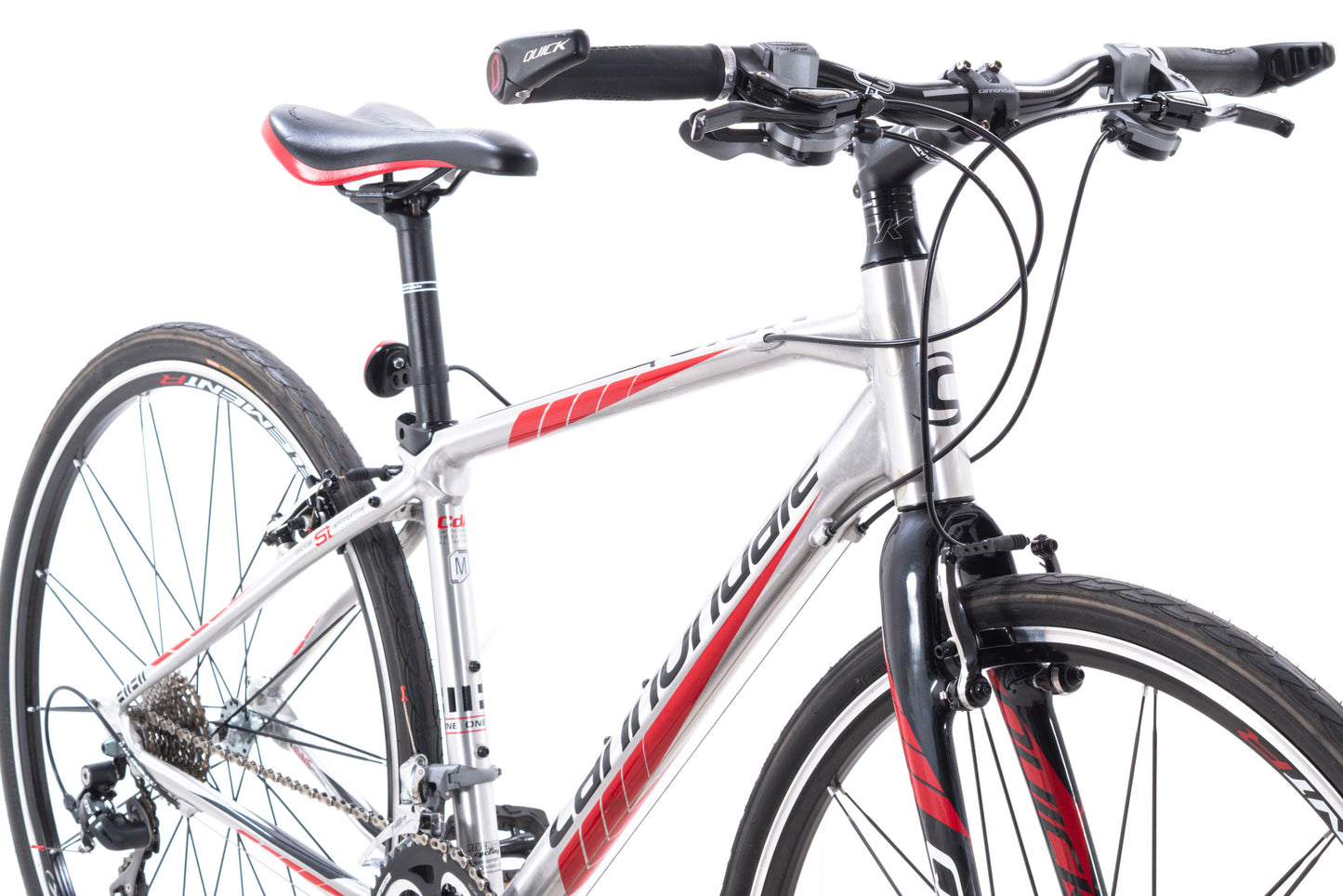 USED Cannondale Quick One Medium Hybrid Flat Bar Road Road Bike Shimano 2x10 speed Aluminum/Carbon Silver