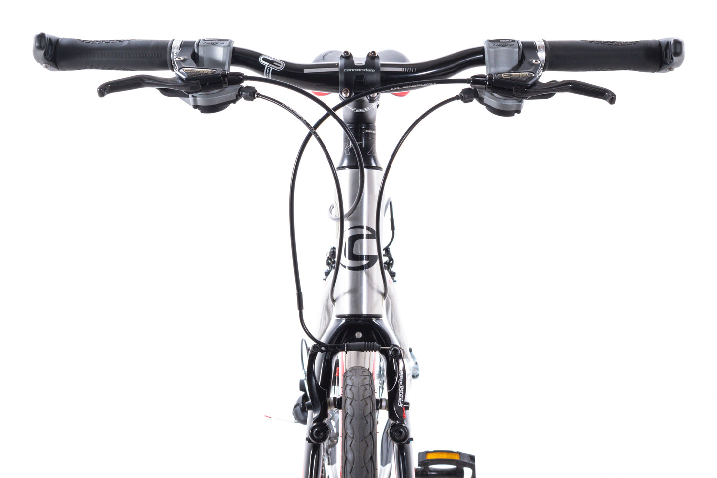 USED Cannondale Quick One Medium Hybrid Flat Bar Road Road Bike Shimano 2x10 speed Aluminum/Carbon Silver