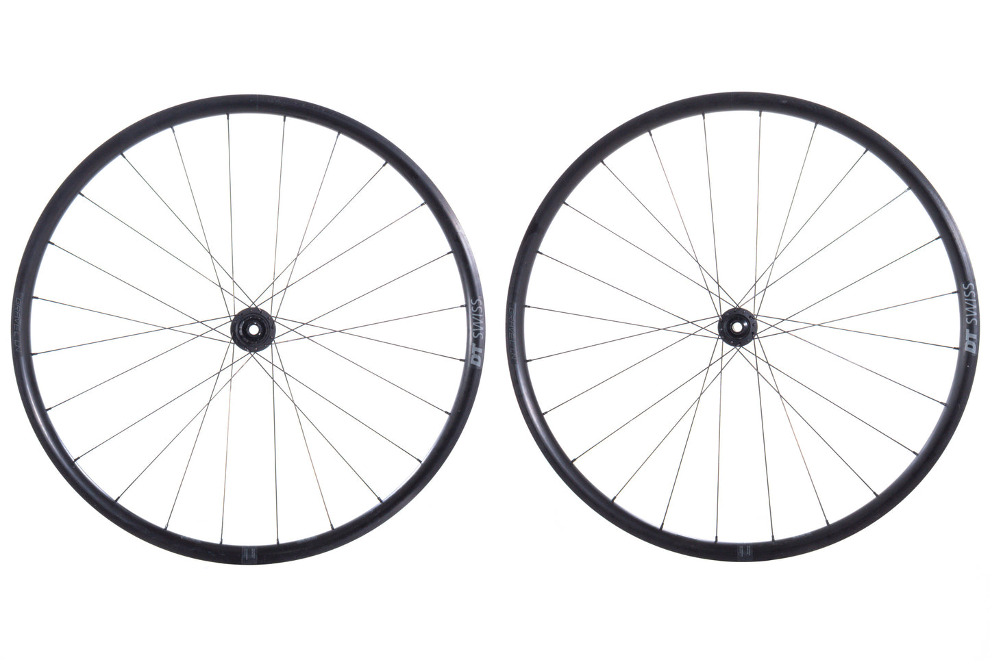 USED DT Swiss Gravel LN 700C CL Disc Wheelset Shimano HG Aluminum Black Tubeless