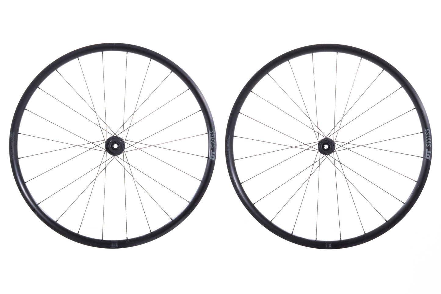 USED DT Swiss Gravel LN 700C CL Disc Wheelset Shimano HG Aluminum Black Tubeless