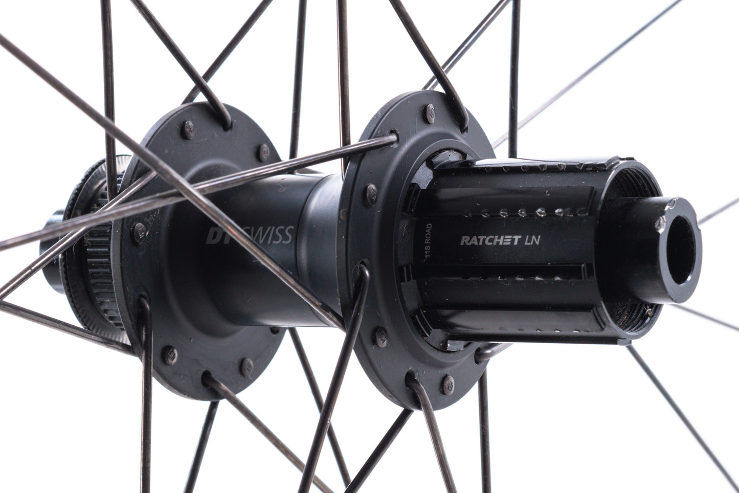 USED DT Swiss Gravel LN 700C CL Disc Wheelset Shimano HG Aluminum Black Tubeless