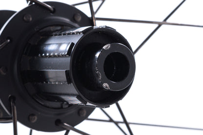 USED DT Swiss Gravel LN 700C CL Disc Wheelset Shimano HG Aluminum Black Tubeless