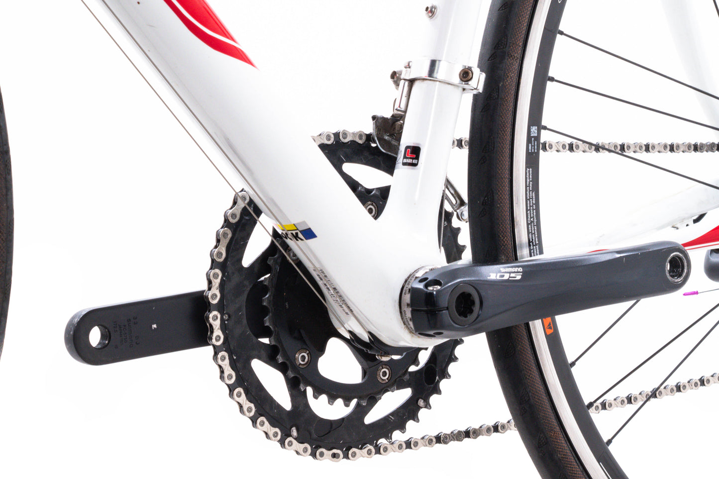 USED Look 566 Large Carbon Road Bike Shimano 105 5700 2x10 Speed Rim Brake White/Red