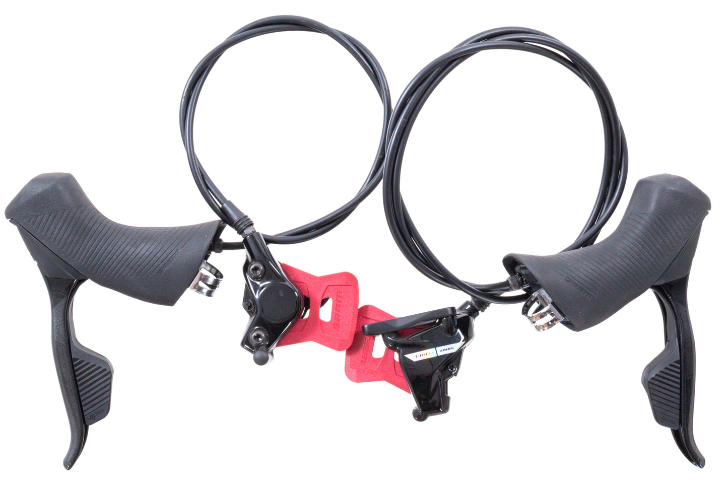 USED SRAM Force AXS D2 HRD eTap Shift/Brake Lever and Hydraulic Disc Brake Calipers, Flat Mount, Left & Right Set