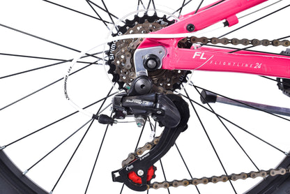 USED Haro Flightline 24" Kids Mountain Bike Pink 1x6 speed