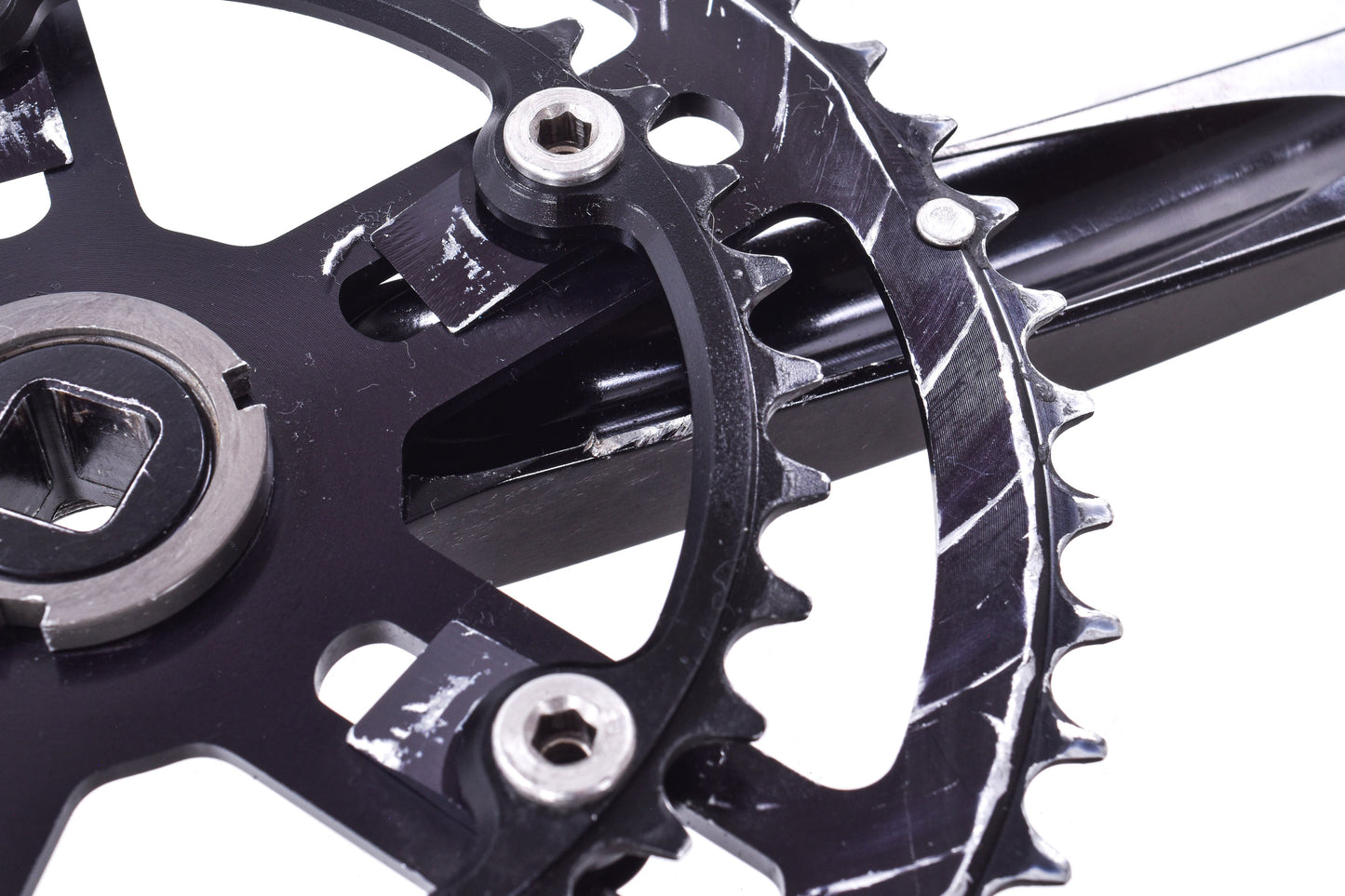 USED White Industries Square Taper ENO Crankset Black 175mm 48/34T Chainrings