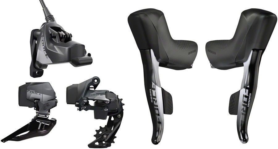 NEW SRAM Force eTap AXS Electronic Road Groupset - 2x12-Speed, HRD Brake/Shift Levers, Flat Mount Disc, Front/Rear Derailleurs, CenterLock - Around the Cycle