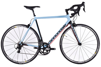 USED 2017 Cannondale SuperSix Evo 105 56cm Carbon Road Bike Blue 2x11 speed