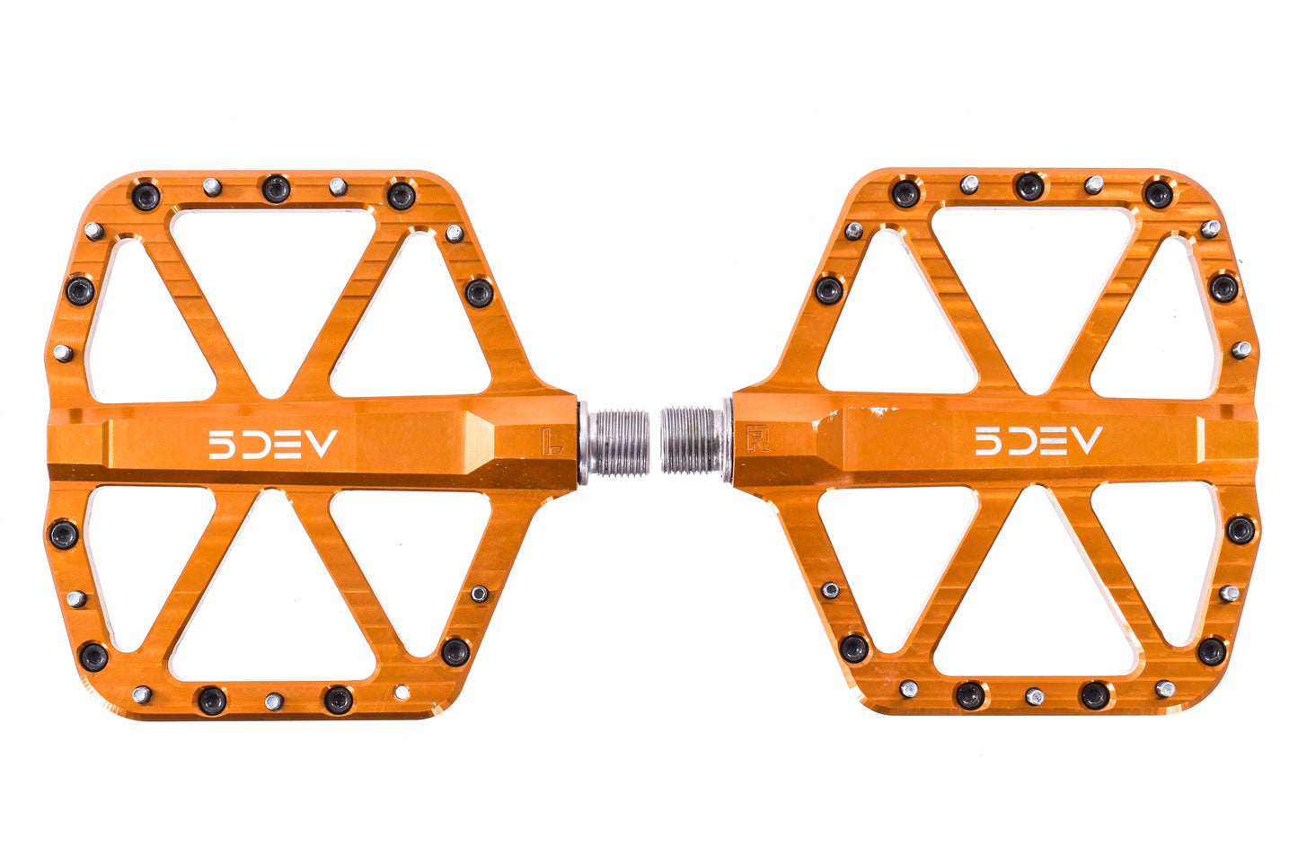 USED 5DEV All Around Flat Pedals Kash Bronze Color MTB w/ Pins