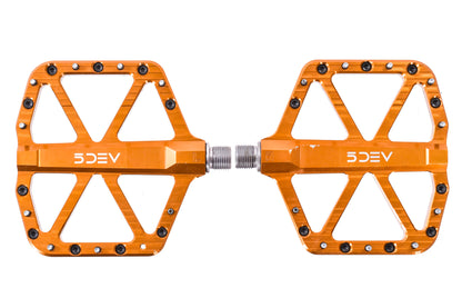 USED 5DEV All Around Flat Pedals Kash Bronze Color MTB w/ Pins
