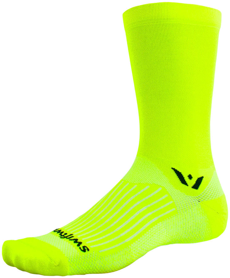 NEW Swiftwick Aspire Seven Socks - 7 inch, Hi-Viz Yellow, Small
