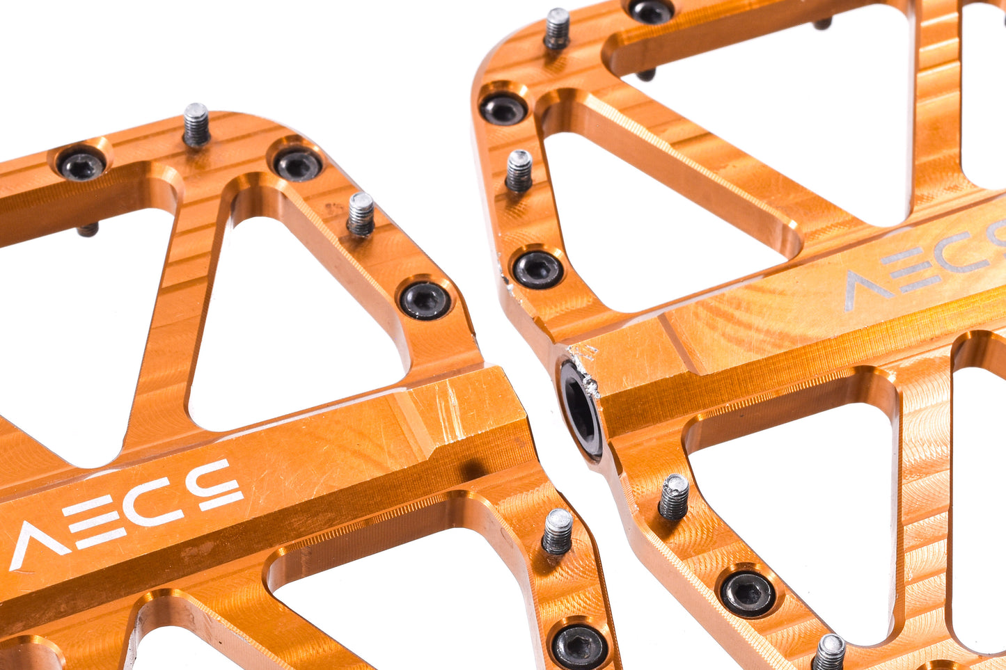 USED 5DEV All Around Flat Pedals Kash Bronze Color MTB w/ Pins