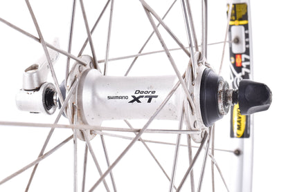 USED Mavic CX 717 26" Wheelset w/ Shimano XT M770 HG Hubs Silver Rim  Brake Quick Release
