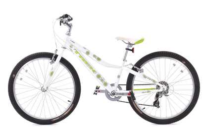 USED Trek MT200 24" Kid's Hardtail Mountain Bike White Green 1x7 Speed