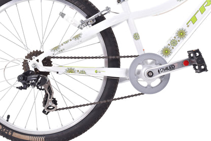 USED Trek MT200 24" Kid's Hardtail Mountain Bike White Green 1x7 Speed