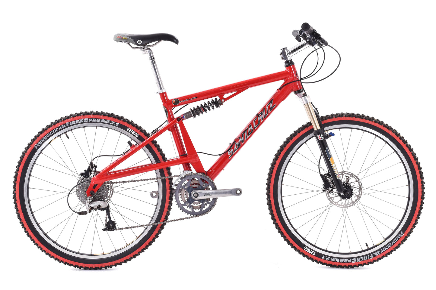 USED Vintage Santa Cruz Heckler Alloy Mountain Bike 18" Deore XT/LX SRAM Level Full Suspension