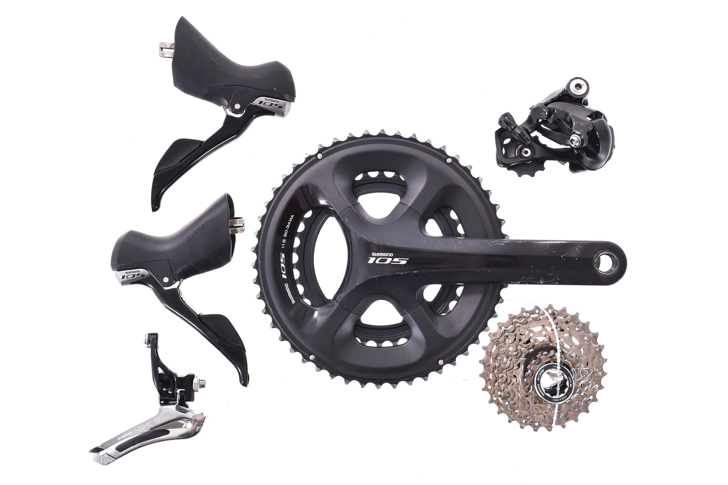 USED Shimano 105 5800 2x11 speed Road Groupset 50/34 172.5mm Crankset