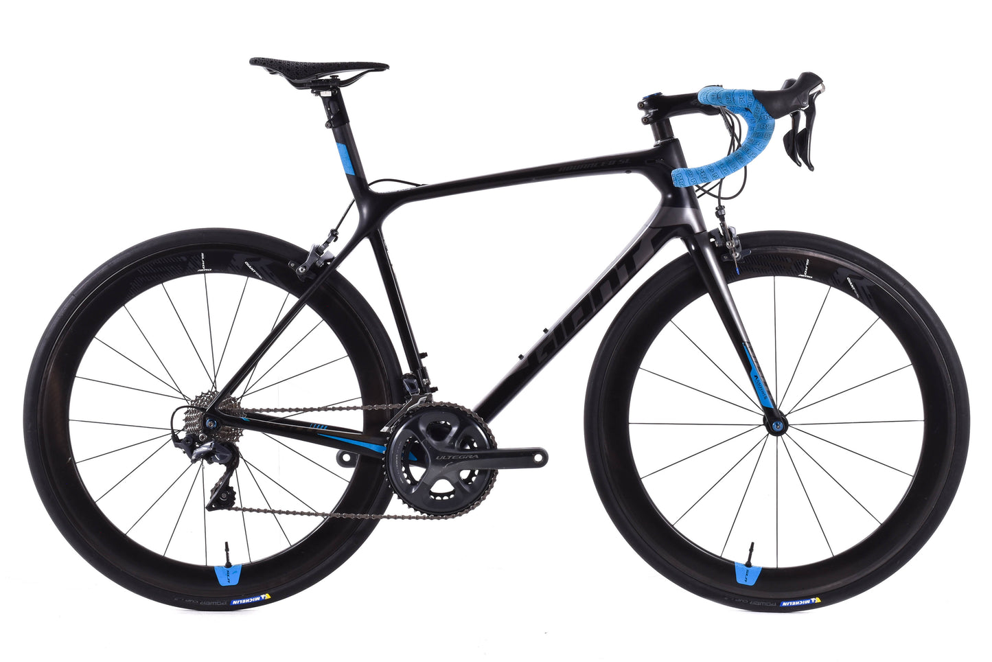 USED 2017 Giant TCR Advanced SL Road Bike M/L Shimano Ultegra w/ Carbon Wheels Rim Brake Black/Blue