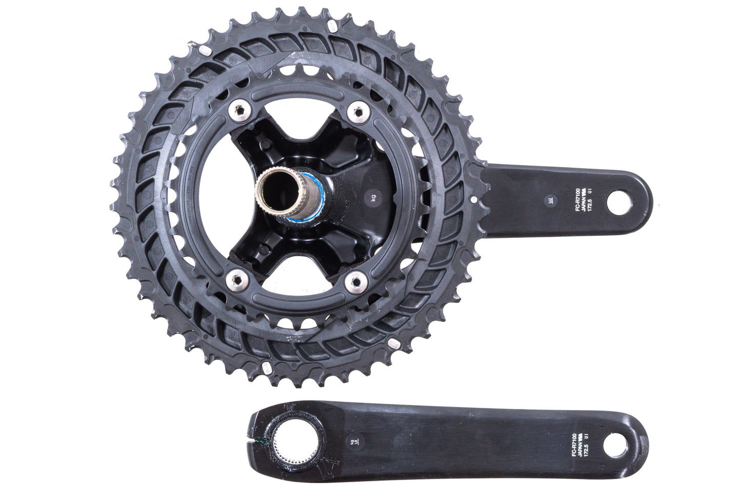 NEW Take-Off Shimano 105 FC-R7100 Crankset - 12-Speed, 110 Asymmetric BCD, Hollowtech II Spindle Interface, Black 50/34t 172.5mm