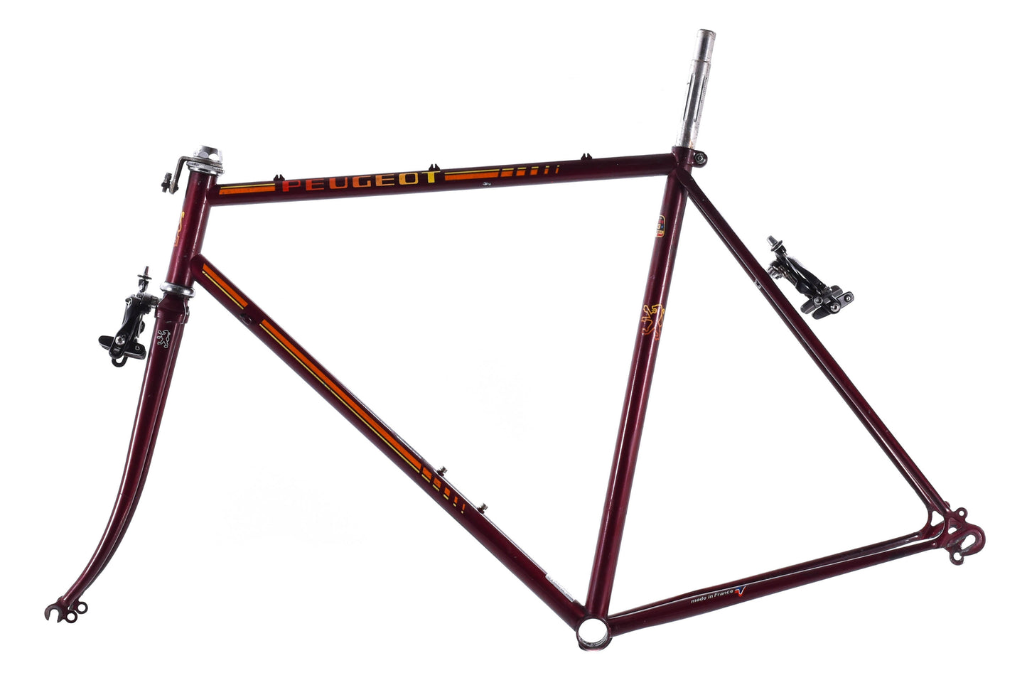 USED Vintage Peugeot Road Bike Frame 56cm Carbolite Lugged Steel Maroon