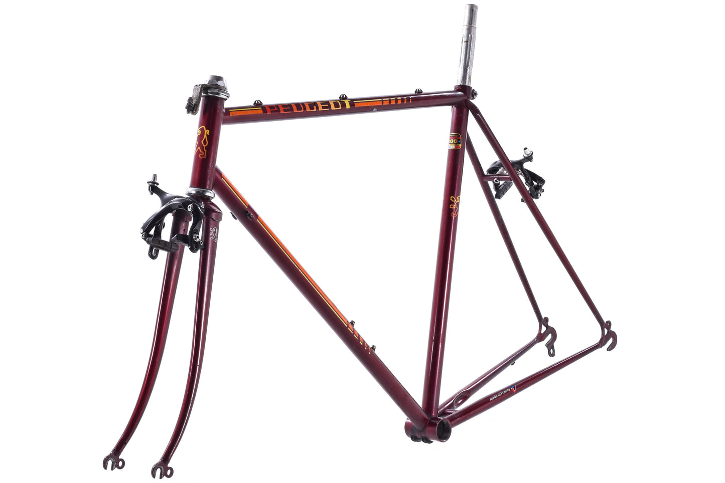 USED Vintage Peugeot Road Bike Frame 56cm Carbolite Lugged Steel Maroon