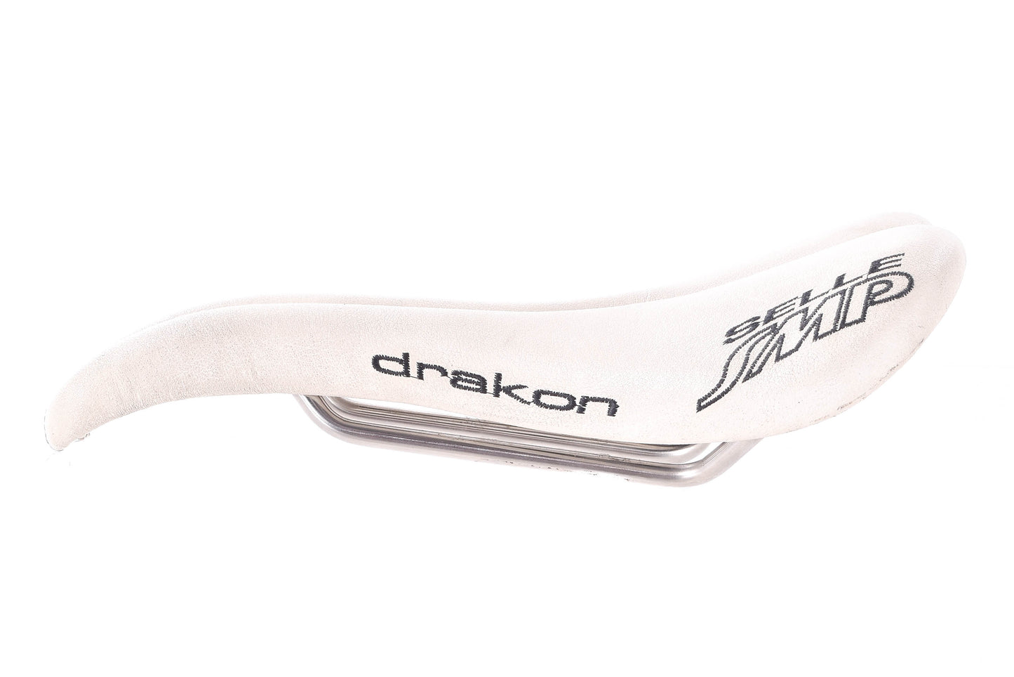 USED Selle SMP Drakon White Leather Cutout Saddle 135mm Width