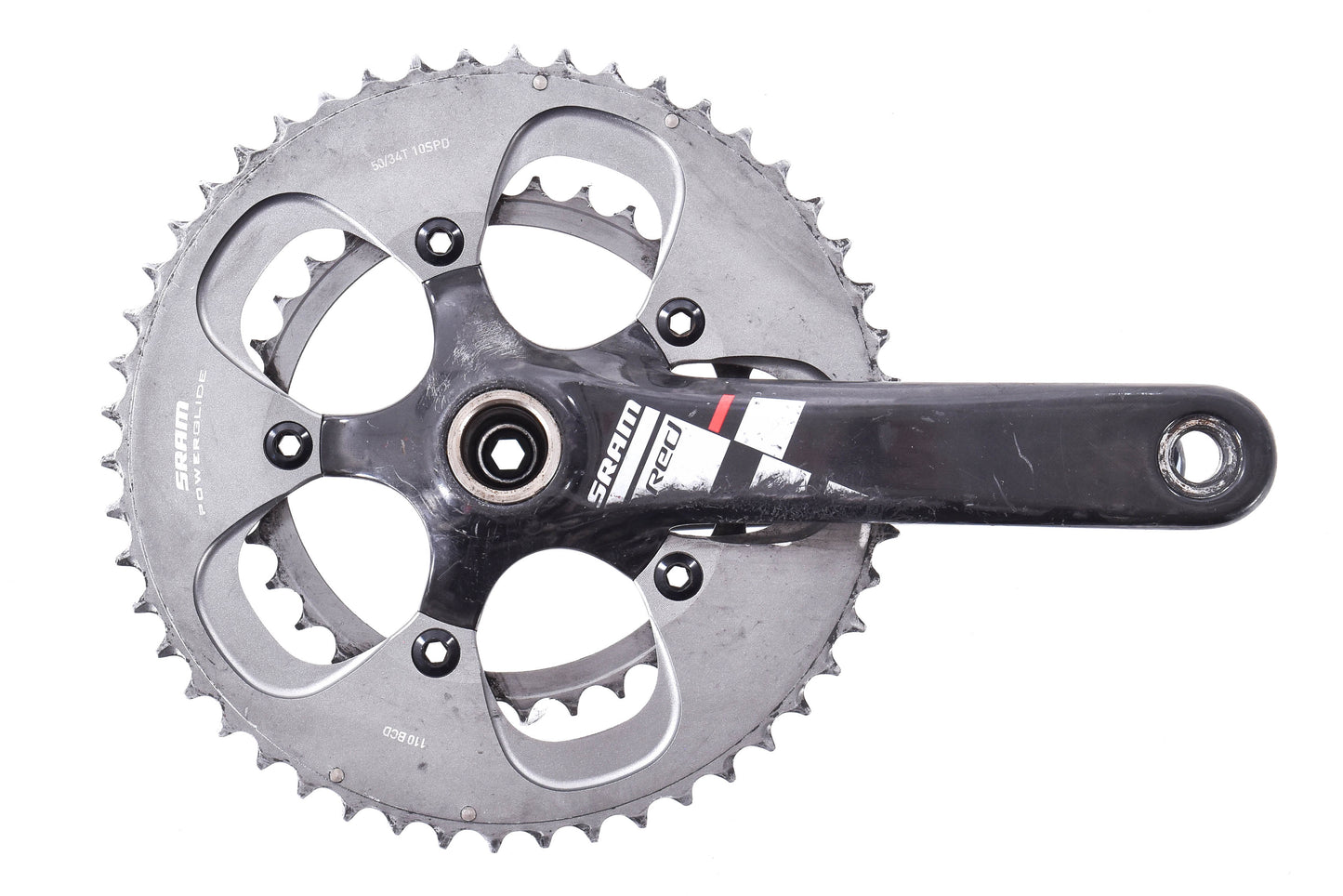 USED SRAM Red 172.5mm Carbon Crankset 50/34T Compact Road GXP