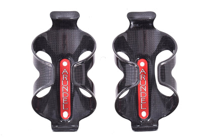 USED Arundel Dave-O Carbon Water Bottle Cage Set (2) Red Decal