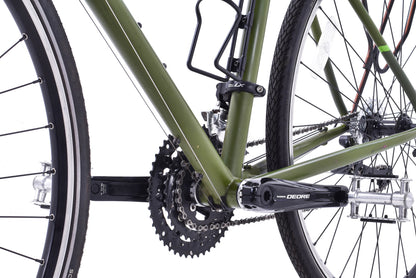 USED Novara Randonee Medium Touring Bike Reynolds 520 Steel Shimano 3x10 speed Green w/ Rack