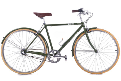 USED Linus Roadster 3i Medium Cruiser Bike Green/Tan w/ Fenders