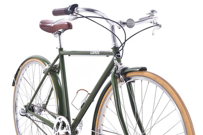 USED Linus Roadster 3i Medium Cruiser Bike Green/Tan w/ Fenders