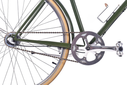 USED Linus Roadster 3i Medium Cruiser Bike Green/Tan w/ Fenders