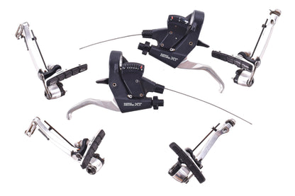 USED Shimano Deore XT ST-M739 Integrated Brake/Shift Lever w/ BR-M739 V-Brake Calipers