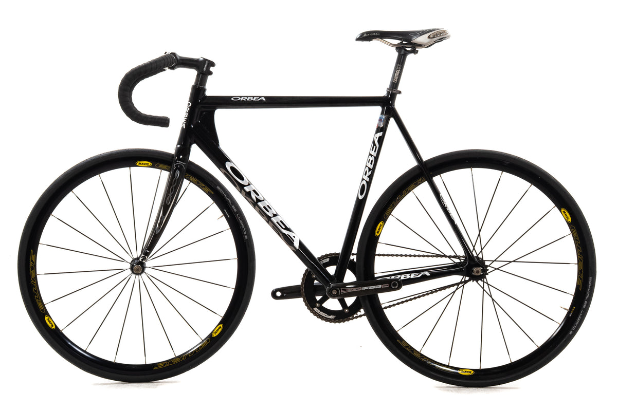 USED Orbea Pista Aluminum Track Bike 55cm Fixed Gear Mavic Wheels