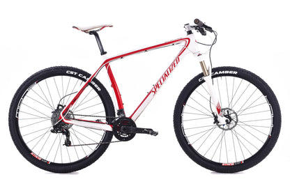 USED 2011 Specialized Stumpjumper Expert 29 XL Cross Country Carbon Hardtail Mountain Bike SRAM XO 2x10 speed White