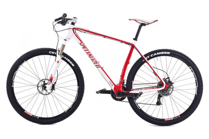 USED 2011 Specialized Stumpjumper Expert 29 XL Cross Country Carbon Hardtail Mountain Bike SRAM XO 2x10 speed White