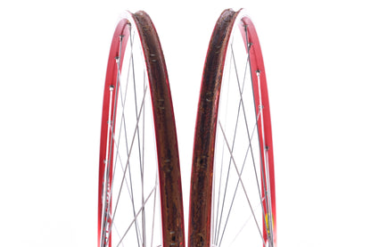 USED Mavic Helium SUP Red 700C Tubular Road Wheelset Rim Brake Quick Release