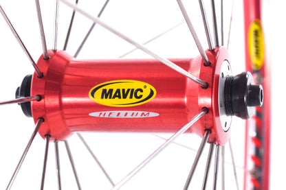 USED Mavic Helium SUP Red 700C Tubular Road Wheelset Rim Brake Quick Release