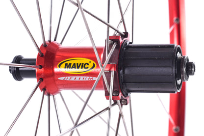 USED Mavic Helium SUP Red 700C Tubular Road Wheelset Rim Brake Quick Release