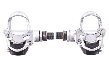 USED Campagnolo Titanium Record Clipless Pedal Set Silver w/ New Cleats