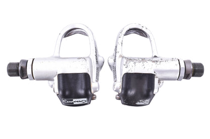 USED Campagnolo Titanium Record Clipless Pedal Set Silver w/ New Cleats