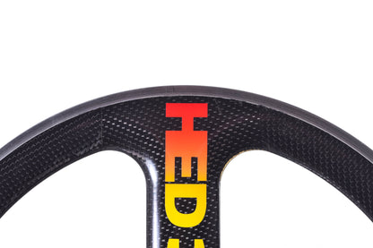 USED HED Tri Spoke 650c Carbon Wheelset Clincher Road Bike AS IS