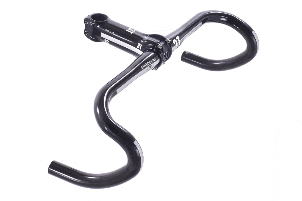 USED 3T Ergosum LTD 44cm Carbon Drop Handlebar w/ 3T ARX-LTD Carbon 12