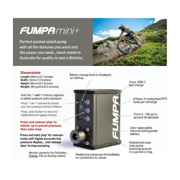 NEW Fumpa Mini+ Electric Bike Pump