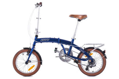 USED Citizen Tokyo Folding Bike 6 speed 16" Wheels Blue w/Rack and Fenders