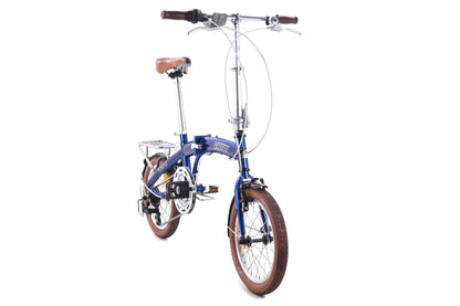 USED Citizen Tokyo Folding Bike 6 speed 16" Wheels Blue w/Rack and Fenders